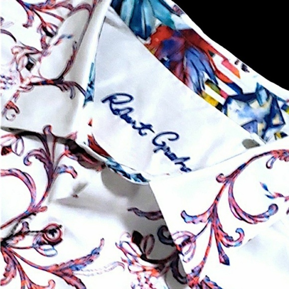 NEW Robert Graham Exclusive Floral Large White Colorful Classic Fit Sport Shirt - Picture 4 of 12